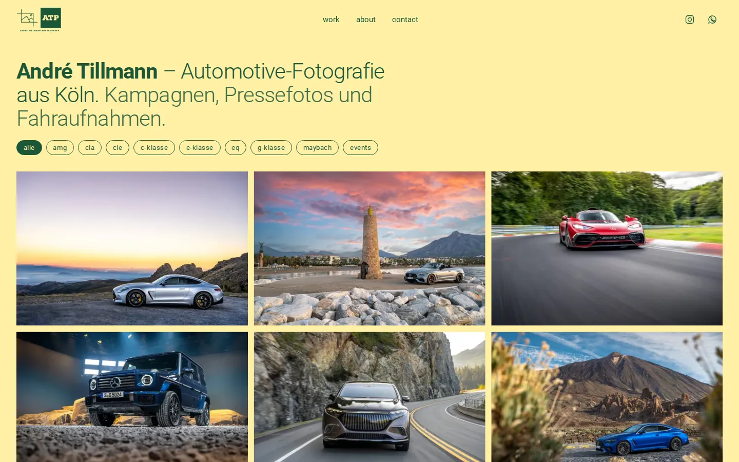 Startseite der Website von André Tillmann Photography